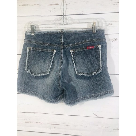 Zana di Shorts Womens Size 5 Denim Jean Mini Booty Short Low Rise Cut Off - Picture 2 of 6